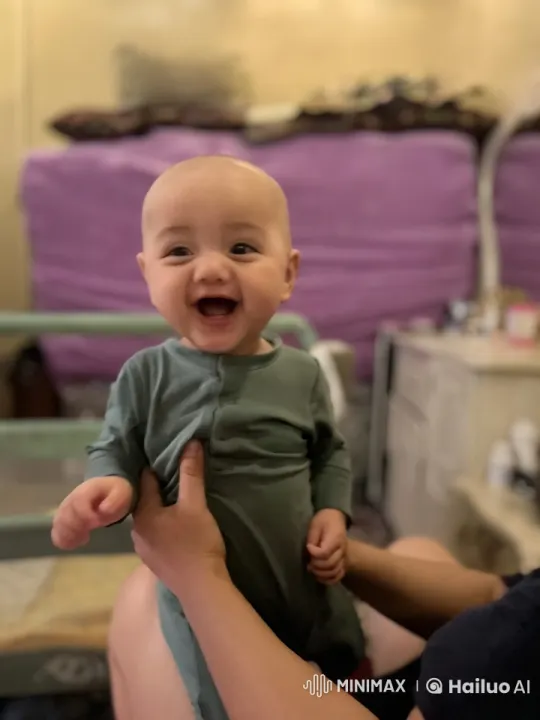 Baby and Adult Interaction in Cozy Indoor Setting – AI Generated Video | Hailuo AI