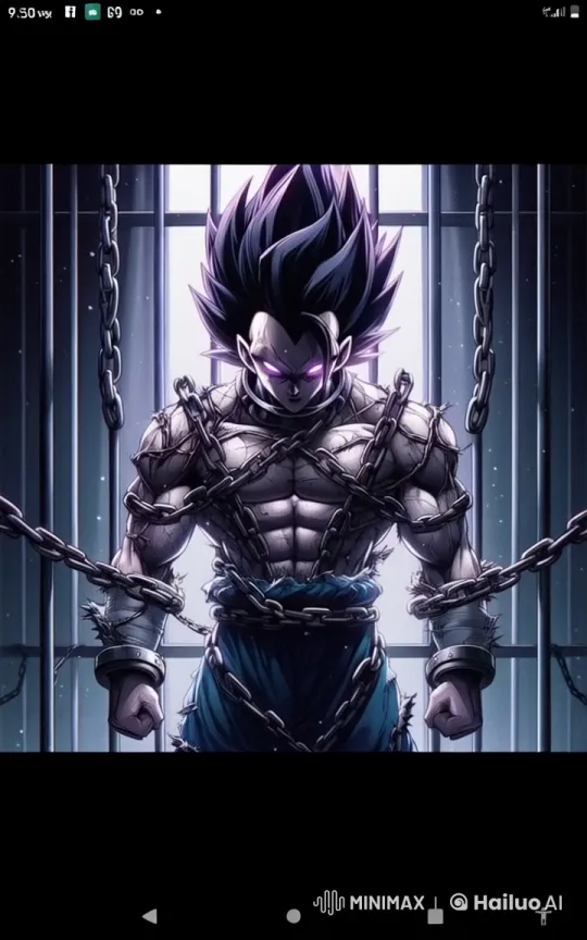 Muscular Character Struggles Against Chains in Prison Cell – AI Generated Video | Hailuo AI