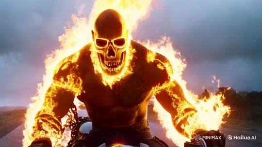 The Rock Transforms into Ghost Rider: A Cinematic Spectacle – AI Generated Video | Hailuo AI