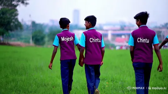 Adolescent Friendship Across a Verdant Field – AI Generated Video | Hailuo AI