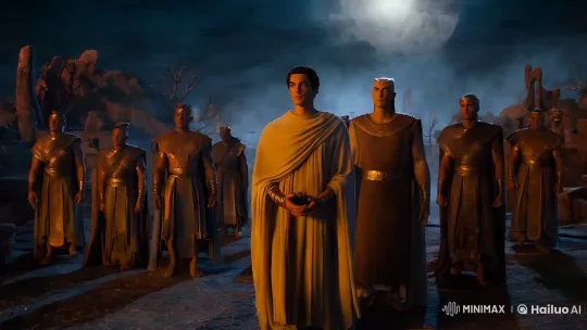 The Anunnaki: Mythical Pantheon in Moonlit Majesty – AI Generated Video | Hailuo AI