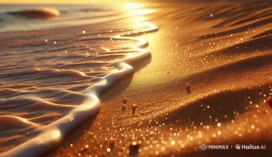 Tranquil Beach Sunset: Soothing Waves and Golden Light – AI Generated Video | Hailuo AI