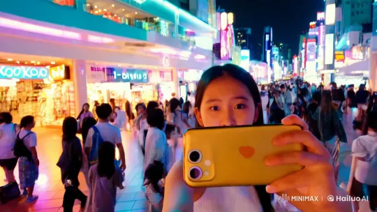 Young Woman Witnesses UFO Over Tokyo Shopping Center – AI Generated Video | Hailuo AI