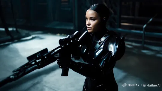 Onyx: The Stealthy Sniper Robot in Industrial Ambush – AI Generated Video | Hailuo AI
