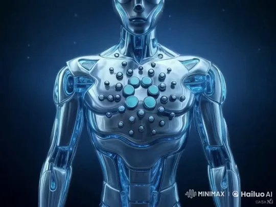 Robot Crafts Computer from Energy in Futuristic Display – AI Generated Video | Hailuo AI