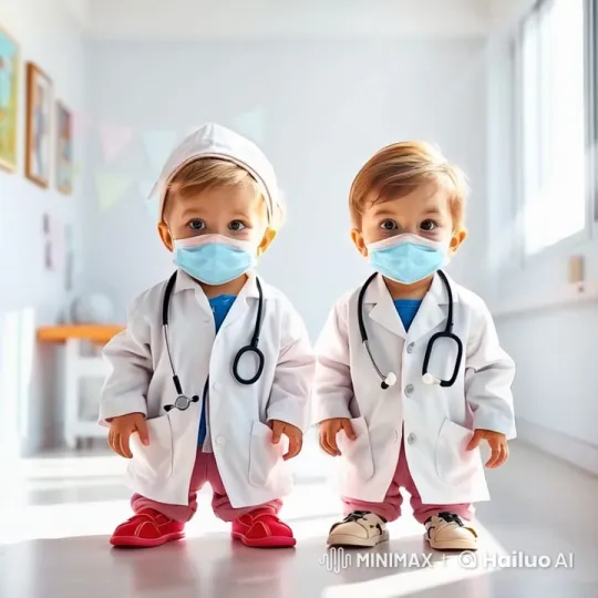 Toddler Doctors Role Play in Hospital Setting – AI Generated Video | Hailuo AI