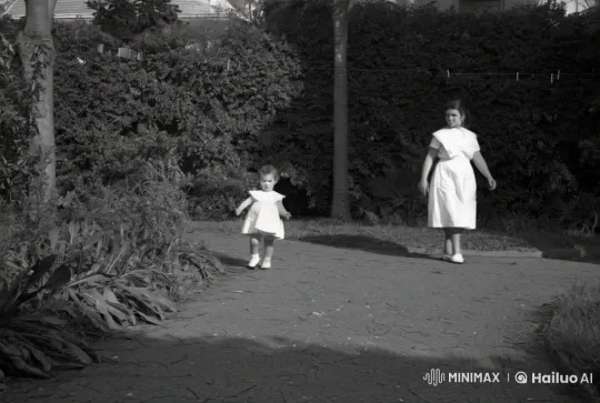 Child and Nanny Playful Chase in Garden – AI Generated Video | Hailuo AI