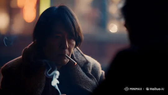 Mysterious Smoking Scene in Intimate Setting – AI Generated Video | Hailuo AI