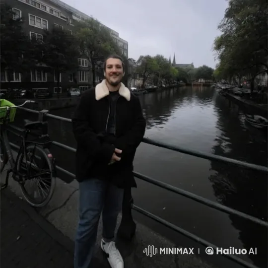 Man Jumps into Canal from Bridge, Captured on Camera – AI Generated Video | Hailuo AI