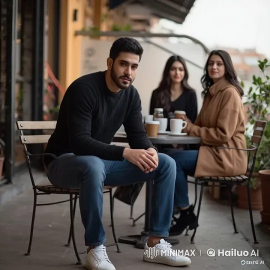 Man Ponders Feelings Amidst Tense Café Encounter – AI Generated Video | Hailuo AI