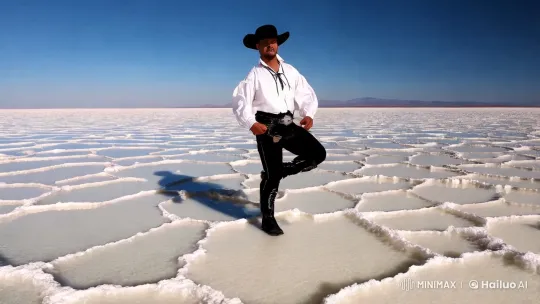 Argentine Gaucho's Malambo on Salinas Grandes Salt Flats – AI Generated Video | Hailuo AI