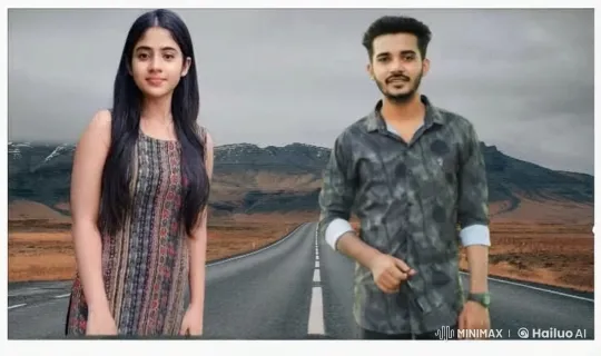 Young Couple Shares Intimate Kiss on Deserted Road – AI Generated Video | Hailuo AI