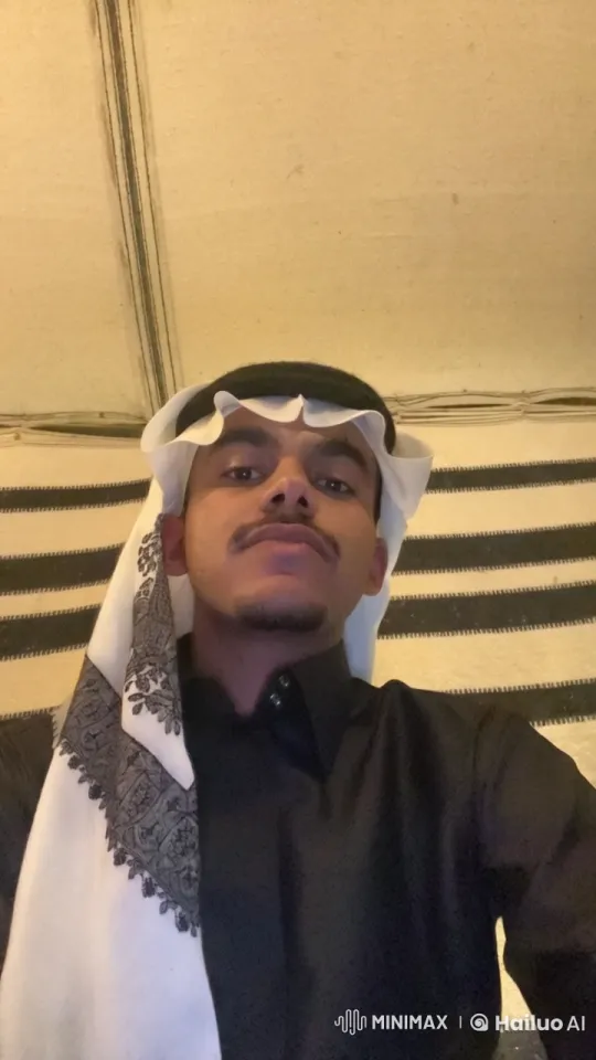 Man Smokes in Ornate Tent with Serene Ambiance – AI Generated Video | Hailuo AI