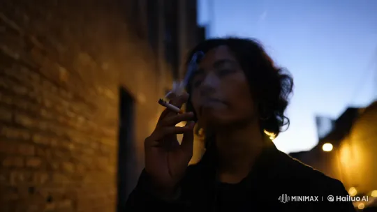 Contemplative Figure in Urban Alley at Dusk – AI Generated Video | Hailuo AI
