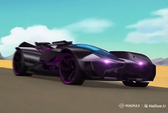 High-Speed Chase: Futuristic Car Evades Giant Scorpions in Desert – AI Generated Video | Hailuo AI