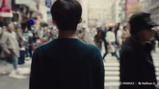 Solitary Figure Amidst City Chaos – AI Generated Video | Hailuo AI