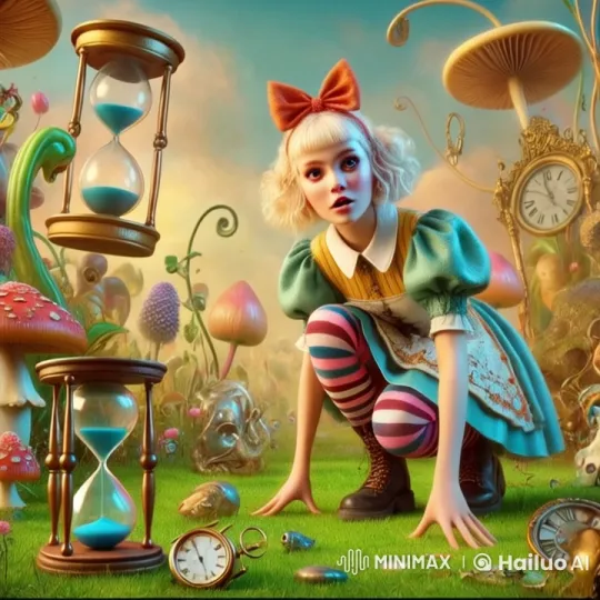 Girl Disappears into Ground in Surreal Live2D Scene – AI Generated Video | Hailuo AI