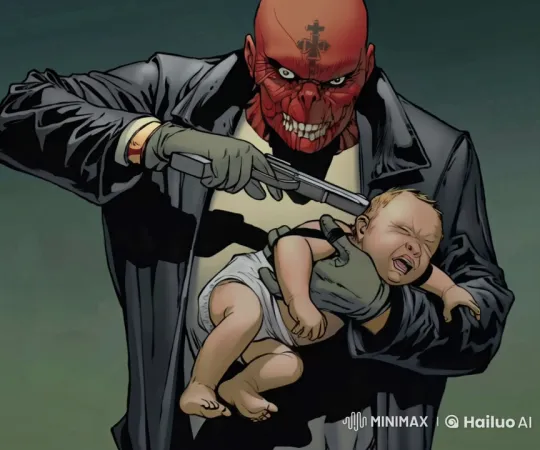 Man with Gun Aims at Viewer Holding Baby – AI Generated Video | Hailuo AI