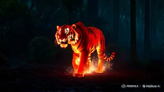 Ember Tiger Glides Through Enchanted Forest – AI Generated Video | Hailuo AI