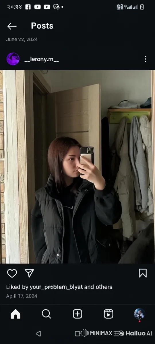 Mirror Selfie with Subtle Movements in a Casual Setting – AI Generated Video | Hailuo AI