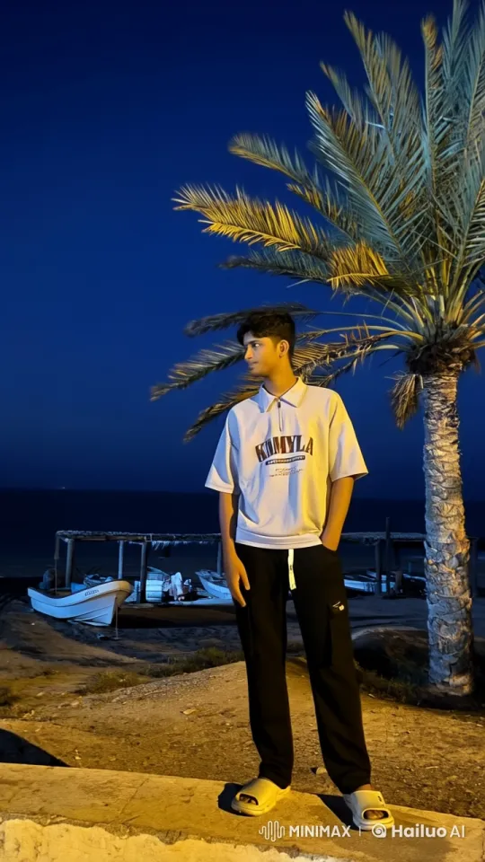 Young Man Reflects by the Night Beach in Live2D Animation – AI Generated Video | Hailuo AI