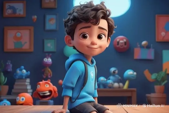 Boy Discovers Mystery Key in Colorful Room – AI Generated Video | Hailuo AI