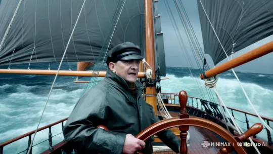 Captain Navigates Through a Violent Storm at Sea – AI Generated Video | Hailuo AI