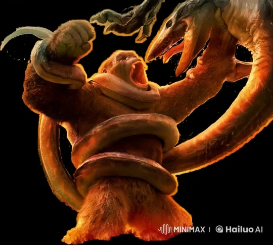 Apocalypse Survival: Ape vs. Serpent on Skull Island – AI Generated Video | Hailuo AI
