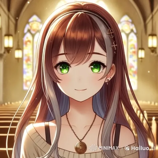 Live2D Animation: Girl in Serene Stained Glass-Lit Church – AI Generated Video | Hailuo AI