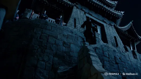 Stealthy Ninja Infiltrates Ancient Castle at Night – AI Generated Video | Hailuo AI