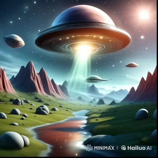 Luminous UFO Over Alien Landscape - Live2D Animation – AI Generated Video | Hailuo AI