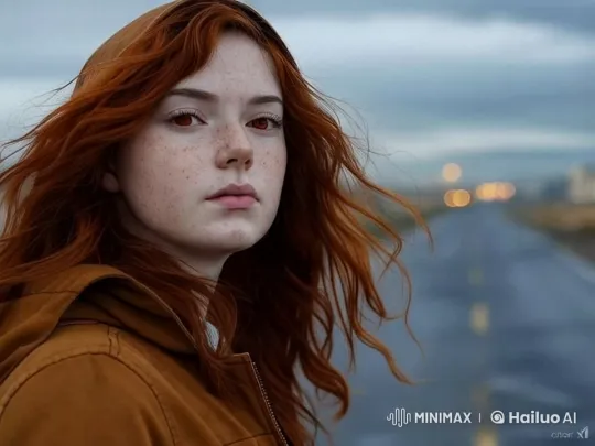 Red-haired Girl in Peril Amid Fiery Apocalypse – AI Generated Video | Hailuo AI