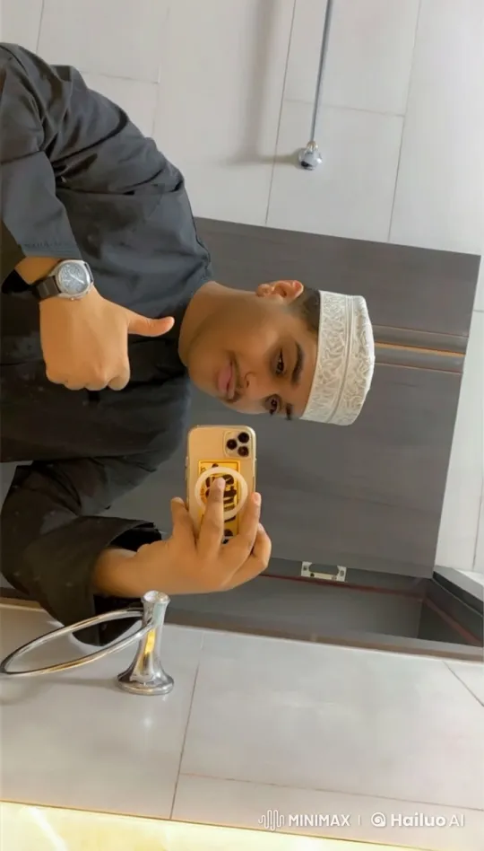 Man Takes Calm Selfie with Cigarette in Mirror – AI Generated Video | Hailuo AI