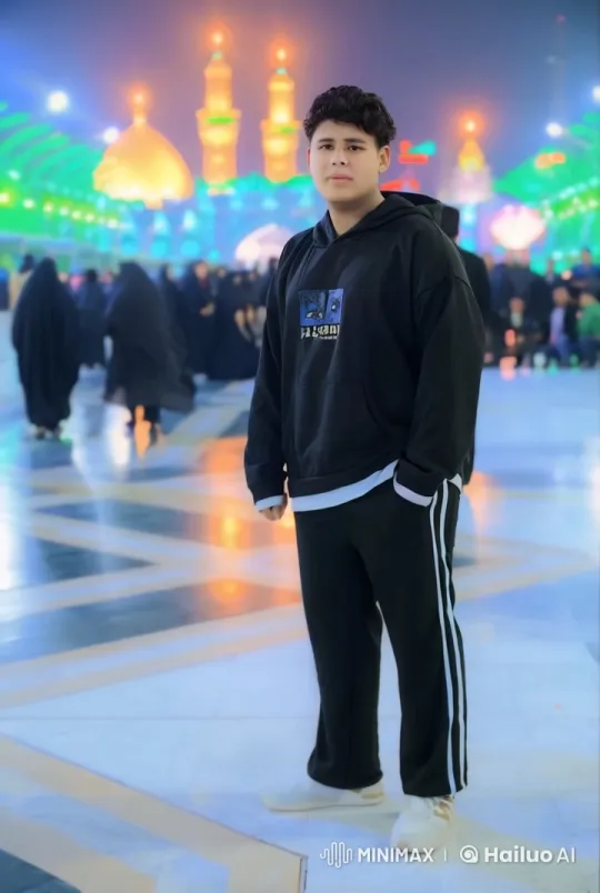 Young Man Smoking Amidst Colorful Mosque-Like Structures – AI Generated Video | Hailuo AI