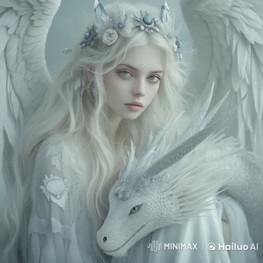 Celestial Figure with Majestic Dragon in Tranquil Setting – AI Generated Video | Hailuo AI