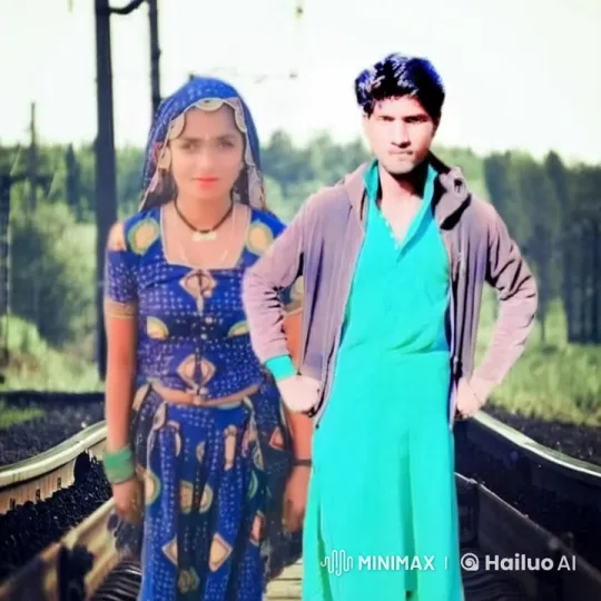 Woman and Man in Traditional Attire by Railway Tracks – AI Generated Video | Hailuo AI