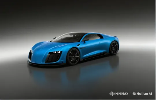 Luxury Sports Car Showcased with Elegance and Grace – AI Generated Video | Hailuo AI