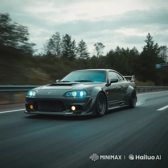 Sports Car Showcases Speed and Agility on Highway – AI Generated Video | Hailuo AI