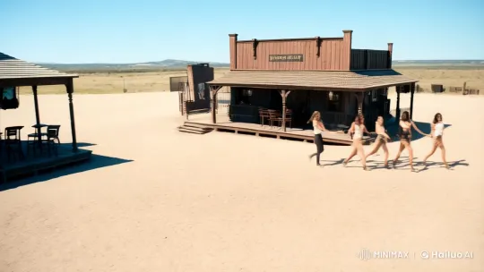Rugged Cowboy's Determined Exit in Wild West Town – AI Generated Video | Hailuo AI