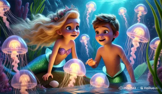 Mermaids Play with Jellyfish in Live2D Underwater Paradise – AI Generated Video | Hailuo AI