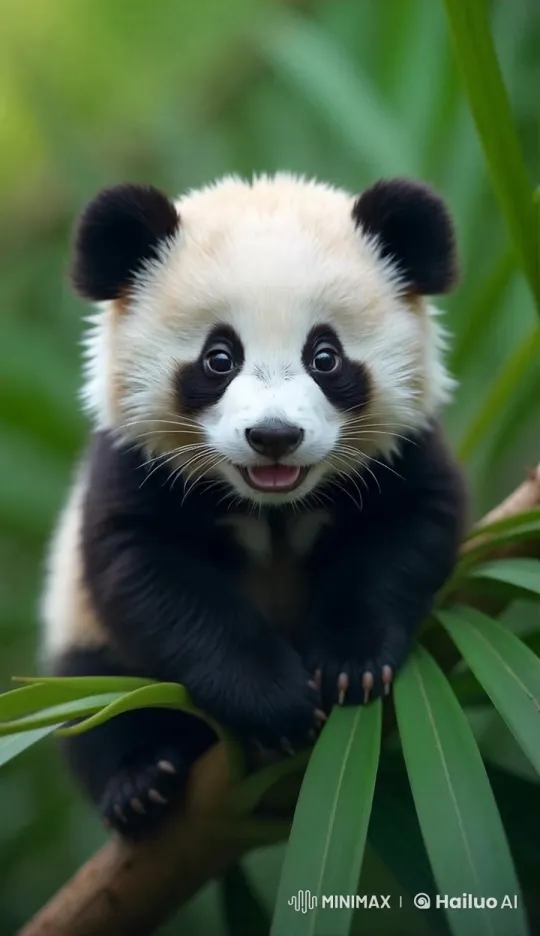 Adorable Baby Panda Curiously Explores Nature – AI Generated Video | Hailuo AI