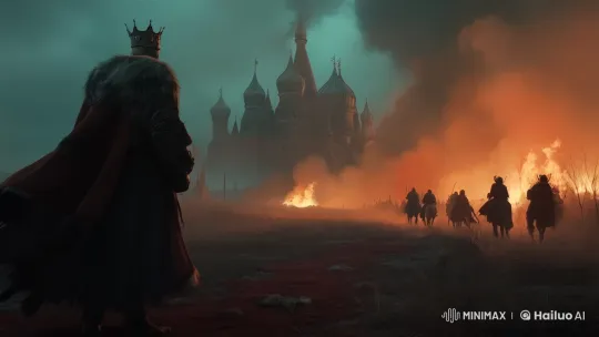 Ivan the Terrible on a Dark Medieval Battlefield – AI Generated Video | Hailuo AI