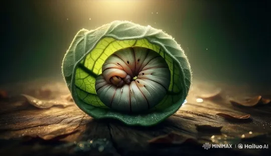 Caterpillar Sleeping in Cocoon Illuminated by Soft Light – AI Generated Video | Hailuo AI