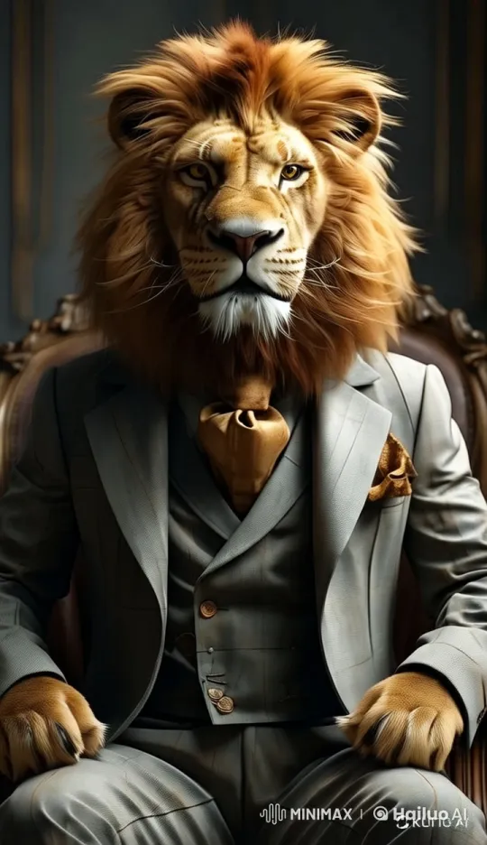 Elegant Lion Leo Delivers Message in Live2D Animation – AI Generated Video | Hailuo AI