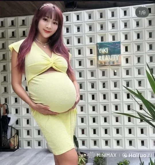 Pregnant Woman Connects with Belly Touch – AI Generated Video | Hailuo AI