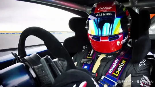 Racing Driver's Intense Focus in High-Tech Cockpit – AI Generated Video | Hailuo AI
