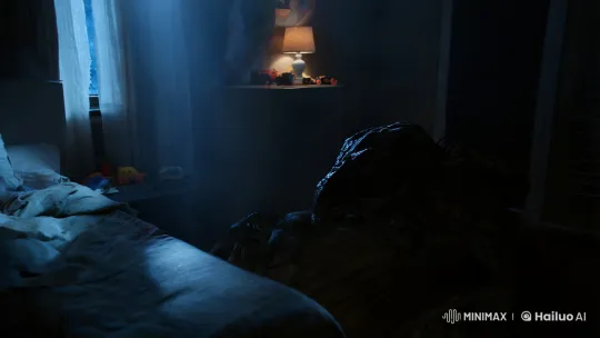 Child's Nightmare: Shadowy Hand Creeps Under Bed – AI Generated Video | Hailuo AI