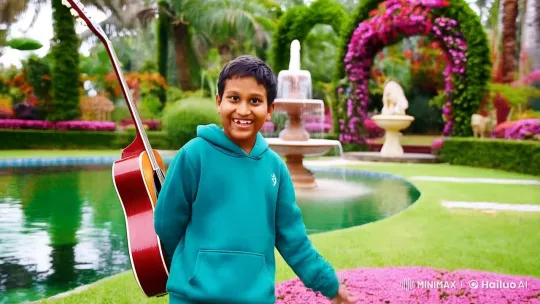 Young YouTuber Aarav's Joyful Dance in a Lush Garden – AI Generated Video | Hailuo AI