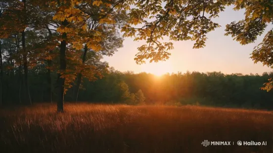 Tranquil Forest Sunset: Aesthetic Stillness at Dusk – AI Generated Video | Hailuo AI