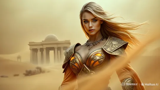 Maya Stands Resolute in Epic Sandstorm – AI Generated Video | Hailuo AI